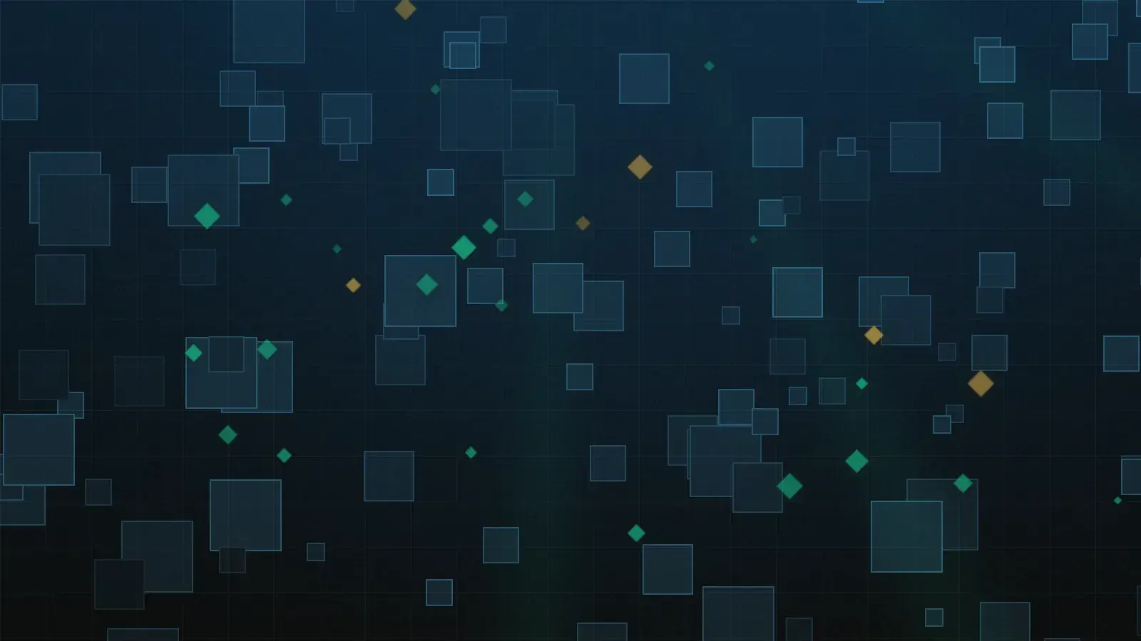 Paysage cubique nocturne aux teintes bleues et vertes évoquant le serveur Minecraft communautaire Cocoworld